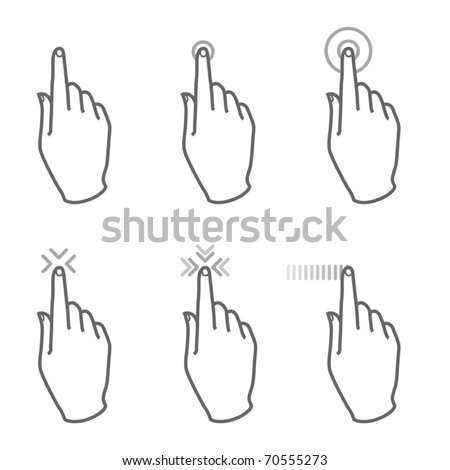 touch screen gesture, 1 (vector icons)