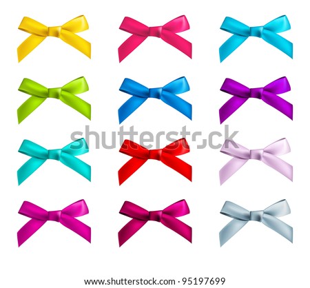 ribbon bows - red, pink, blue, gold - all colors collection