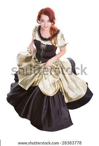 Dancing Rust-Coloured Woman In Old-Fashioned Dress Stock Photo 28383778 ...