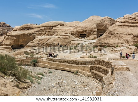 The beginning of the Kings Way in the ancient city of Petra (Treasury, el Khazneh) - Jordan