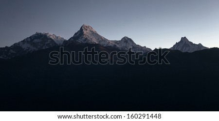 Watching the sunrise in the area of Annapurna - Nepal, Himalayas