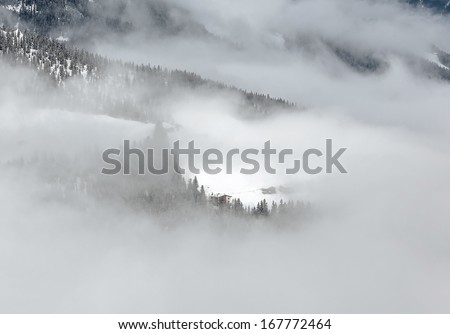 The mountains in the valley Zillertal in bad weather - Mayrhofen, Austria