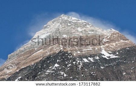 Closeup portrait of the Mt. Everest - Nepal