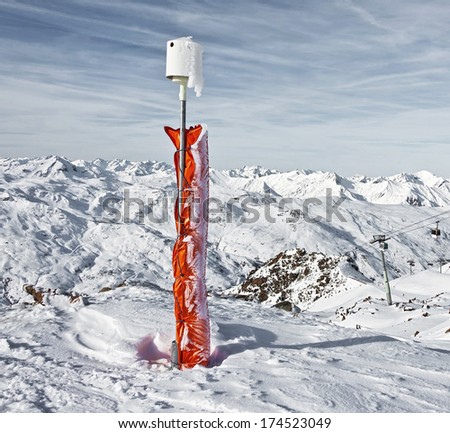 Post on the border of the ski slopes (Les Menuires) - France
