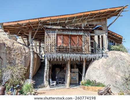 Tourist Lodge styled home nation Himba tribe - Namibia, South-West Africa