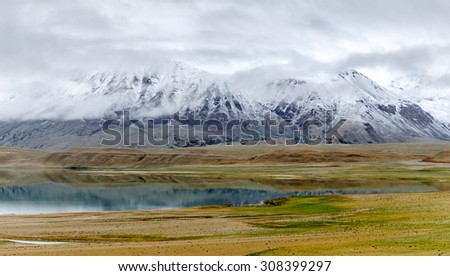 Small Lake named Kyagar Tso which place betwen ladge lake Tso Moriri and Polongka La pass - Leh district, Ladakh, Himalayas, Jammu and Kashmir, Northern India