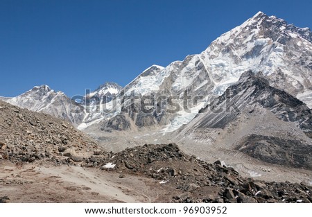 View of the Nuptse from the Khumbu glacier - Mt. Everest region, Nepal