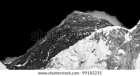 Closeup Portrait Of The Mt. Everest (Black And White) - Nepal ...