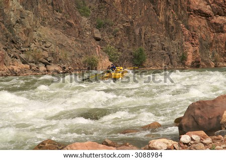 Rafting through Granite Rapids in Grand Canyon