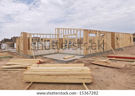 Building material at construction site.