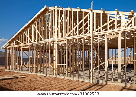 House frame under construction.