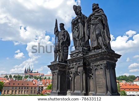 Statues of Wenceslaus IV and Sigismund, Holy Roman Emperors, with Saint Norbert.