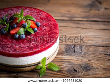 Similar – Foto Bild Käsekuchen mit Beeren