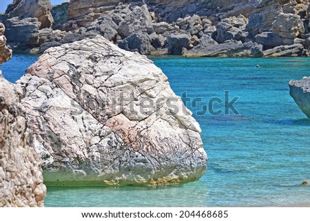 white rocks in Cala Mariolu, Sardinia