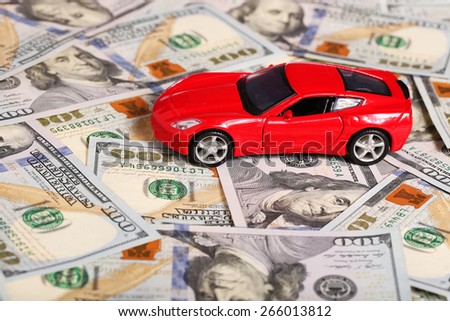 car on money cash  background