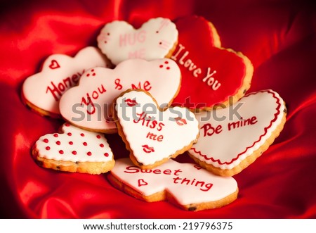 Cute heart shaped Valentine\'s cookies.
