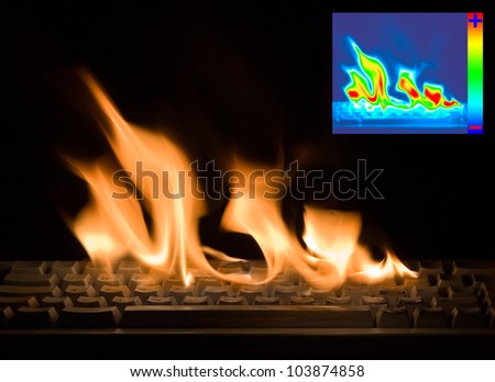 Burning Keyboard with Thermal Image Diagram for Damage Detection