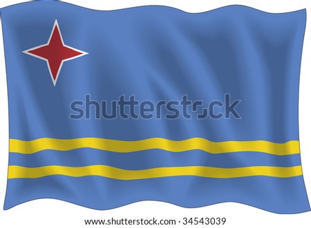 Aruba flag isolated on white background