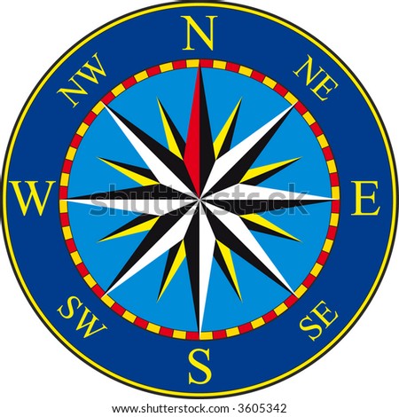 Compass illustration isolated on white background