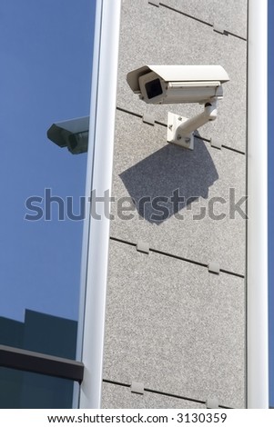 Security cam attached on building