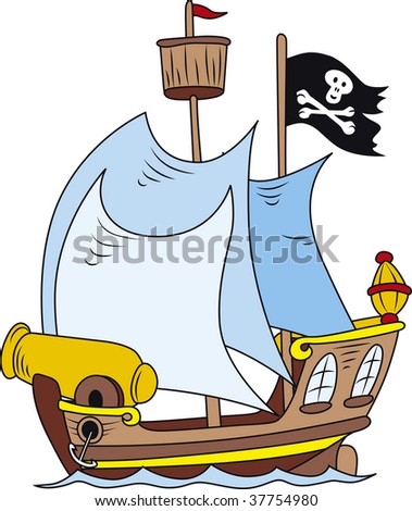 Cartoon Illustration Of Pirate Ship - 37754980 : Shutterstock