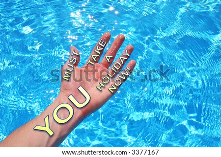 Hand inviting people to take a holiday
