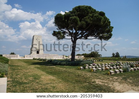 GALLIPOLI, TURKEY - MAY 23, 2014 -Lone Pine memorial cemetery for Australian  soldiers killed in battle 99 years ago in World War I