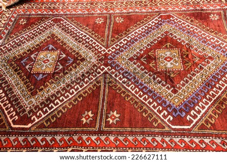 Kayseri Buyun rugs  in a carpet showroom in  Cappadocia, Turkey