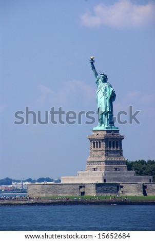 Statue of Liberty,	New York Harbor, from Staten Island Ferry,