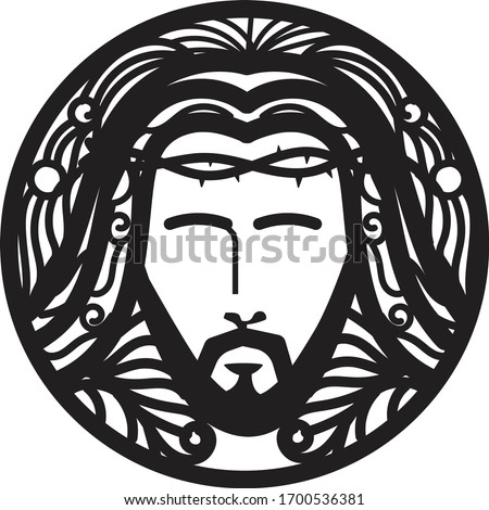 Jesus fancy icon iconic greeting card easter jesus starbucks style jesus face design