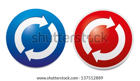 Reload glossy icons on a white background. Vector