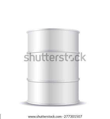 White metal barrel isolated on white