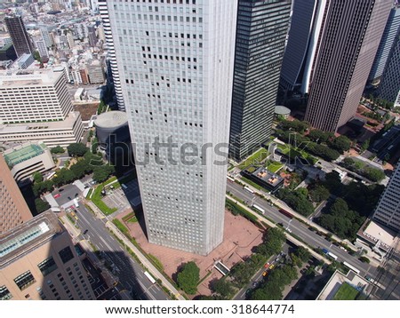 TOKYO, JAPAN - SEP 20: Shinjuku business district in Tokyo, Japan on September 20, 2015. Tokyo is both the capital and largest city of Japan.