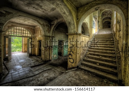 Similar – Image, Stock Photo Decayed house entrance with letterbox and without light