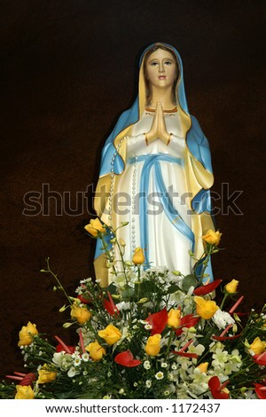 Mary Mother of God with flowers