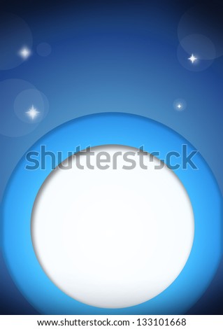 Blue background with circle and space for texts. For advertising posters, brochures, print covers and more.