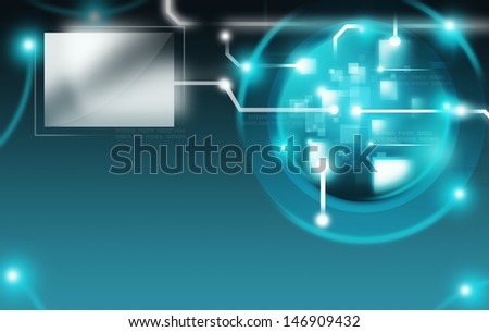 Graphical User Interface Blue background with spaces for images and text