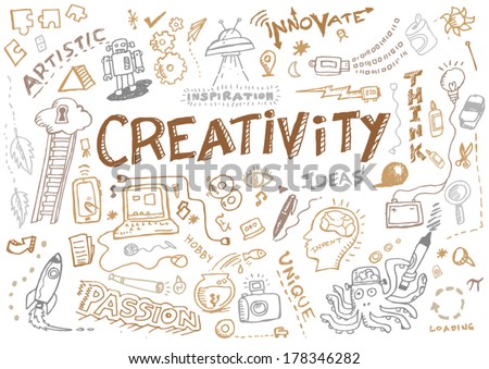 Creativity and Innovation Doodle Collection Vector. Editable Clip Art.