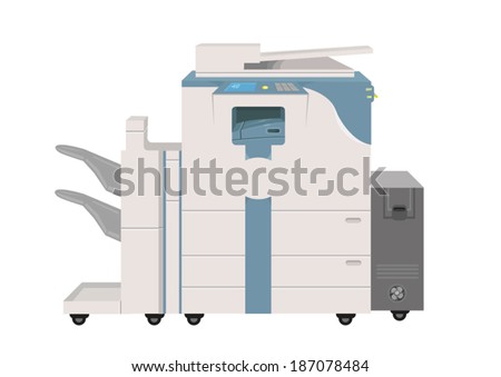 Hi-tech Photocopier Machine. EPS10 Vector Illustration. Editable Clip Art. 