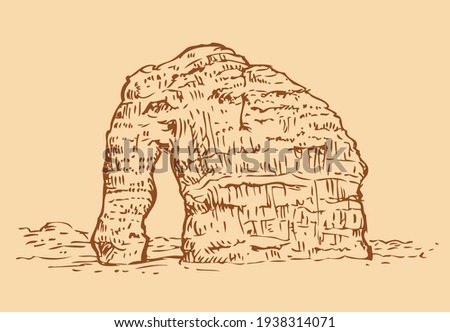 Al Ula Elephant Rock natural desert mountain formation in Saudi Arabia 