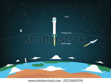 Space tourism concept. Editable Clip Art.