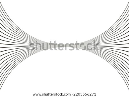 Stretched Bulge and Curve Lines. Editable Clip Art.