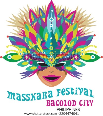 Masskara Festival Mask. Editable Clip art.