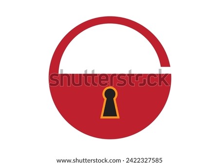 Cute Padlock semi circle. Editable Clip Art.