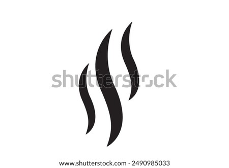 Silhouette of Fire Symbol. Editable Clip Art.