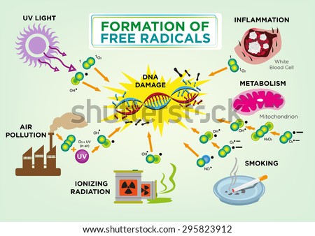 Formation of Free Radicals Diagram Concept. Editable Clip Art.