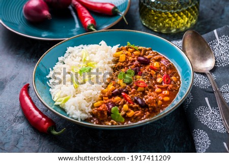 Similar – Image, Stock Photo Bowl of minced meat near eggs and herbs