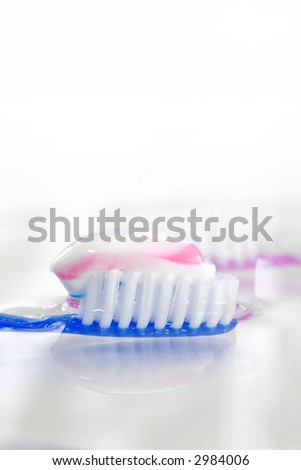tooth-brush with tooth paste