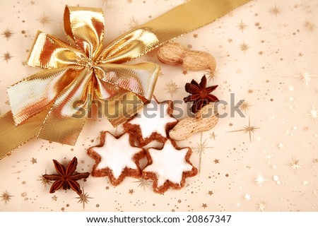 Christmas background with sweet cookies