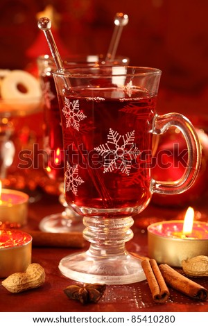 Hot wine punch for Christmas